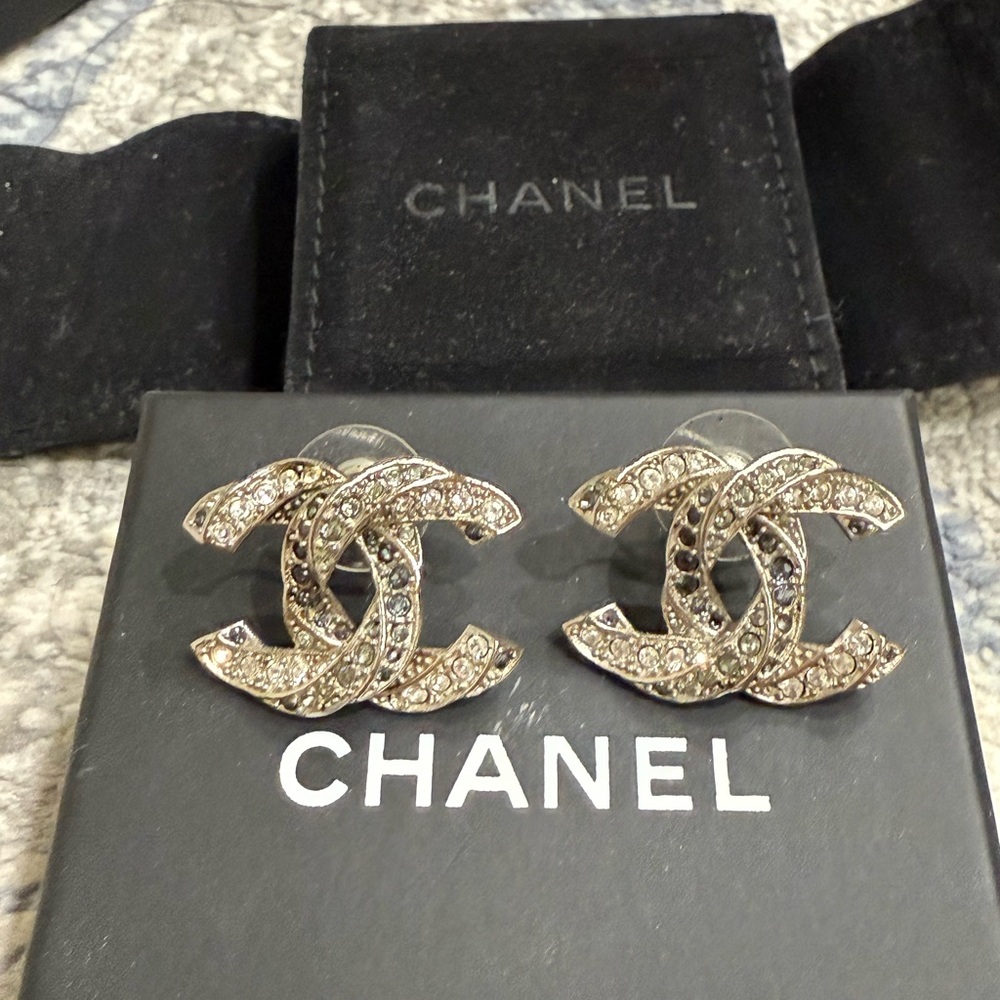 Chanel Silver Earrings